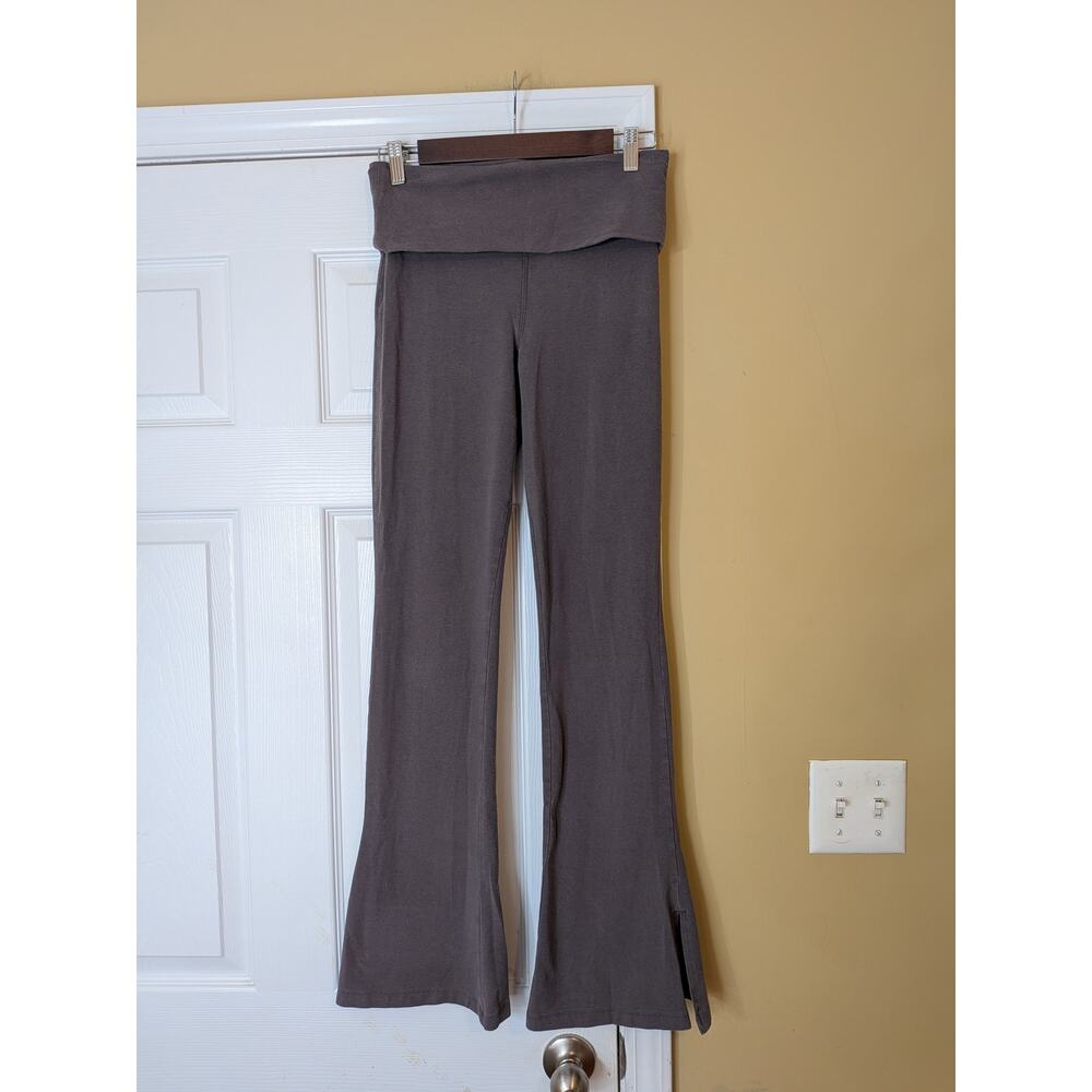 PINK Victoria’s Secret Foldover Yoga Pants Size Medium Grey Minimalist Pilates